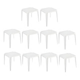 Kit 10 Mesas Monobloco De Plastico Quadrada Multiuso Bar