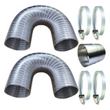 Kit 10 Metros Duto Alumínio Semi Flexível 100mm Aquecedor
