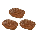 Kit 10 Mini Cestas Oval 18 Cm P Pães Salgados Frutas Marrom