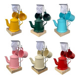 Kit 10 Mini Coador Café Gourmet Bule C 2 Canecas 90ml
