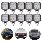 Kit 10 Mini Farol Milha Led Quadrado 21w Universal Potente