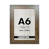 Kit 10 Moldura 10x15Cm Com Vidro E Fundo Para Fotos Quadros Retrato Cor Da Armação Marrom