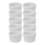 Kit 10 Molheira Ramekin Medio Porcelana 9 X 4 5 De 135ml