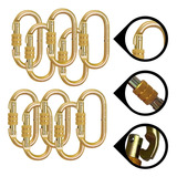 Kit 10 Mosquetão Aço Oval Trava Dupla Rosca 25kn Steelflex