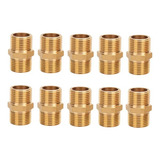 Kit 10 Niple Duplo União Macho Latão 1 2 X 1 2 Gás E Água