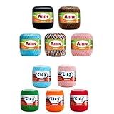 Kit 10 Novelos Linhas Para Croche Trico 5 Anne 65 5 Clea 125 Mt Circulo