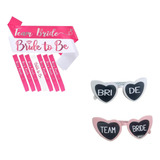 Kit 10 Óculos 10 Faixas Bride team Chá Lingerie Noiva