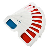 Kit 10 Óculos 3d Anaglifo Azul E Vermelho Papel Cartão D
