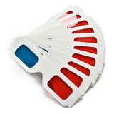 Kit 10 Óculos 3d Anaglifo Azul E Vermelho Papel Cartão D