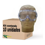 Kit 10 Óculos Epi Ampla Visão Wk8 Válvulado C antirrisco