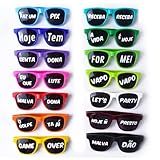 Kit 10 Óculos Escuro Com Frases Divertidas New Wave Standard WF Quadrado Clássico Com Proteção UV Festa Balada Casamento  Colorido 