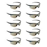 Kit 10 Óculos Proteção Segurança Escuro