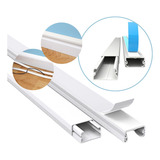 Kit 10 Organizador Fios Pvc 20x10x1000mm Dupla Face Branco