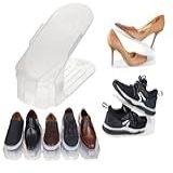 Kit 10 Organizadores De Sapatos Saltos E Tênis Com Regulagem De Altura Transparente