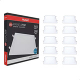 Kit 10 Painel Plafon Led 24w Embutir Quadrado 30x30 6500k