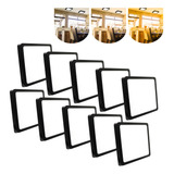 Kit 10 Painel Plafon Led 25w Sobrepor Quadrado Preto Bivolt