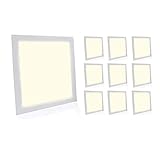 Kit 10 Painel Plafon Luminária Led 18w Quadrado Embutir Branco Quente Decoração Casa Loja