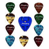 Kit 10 Palhetas Heavy 0 96mm Porta Palhetas Strinberg Ph2 Cor Azul