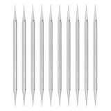 Kit 10 Palito Ponta Dupla Unhas Manicure Profissional Inox