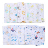 Kit 10 Pano De Boca Fraldinha Estampada 35x35cm Comum Menino