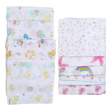 Kit 10 Pano De Boca Fraldinha Luxo Estampada 35x35cm Comum