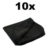 Kit 10 Panos De Microfibra Black 210gr m 29x29cm Auto Crazy Cor Preto