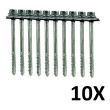 Kit 10 Parafuso Para Telha Com Arruelas 5 16 x180 Mm