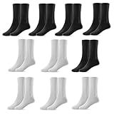 Kit 10 Pares De Meias Masculina Cano Alto 37 Ao 44 BR Alfa Único Regular Regular Preto Branco 