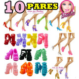 Kit 10 Pares Sapatos P Boneca Barbie Sapatinhos Lote Lindos