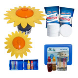 Kit 10 Pastilha De Cloro C Clorador Flutuante Flor Teste Ph