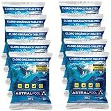 KIT 10 PASTILHAS DE CLORO CLARIFICANTE 3 EM 1 200G PARA PISCINAS