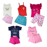 Kit 10 Peças Conjunto Infantil Menina Sortido Verão Luxo