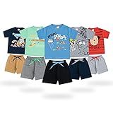 Kit 10 PEÇAS Conjuntos Roupa Masculina Infantil 5 Camisas E 5 Bermudas Roupa Menino Tamanho 6