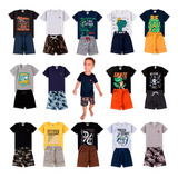 Kit 10 Peças De Roupa 1 Ao 8 Masculino 5 Camiseta 5 Shorts