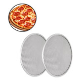 Kit 10 Peças De Tela Para Pizza 35cm Em Alumínio Reforçado