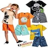 Kit 10 Peças Infantil Menino Short Tactel Conjuntos Atacado