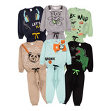 Kit 10 Peças Moletom Peluciado Infantil Menino Inverno Frio