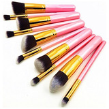 Kit 10 Peças Pincel Para Maquiagem Makeup Brush Profissional
