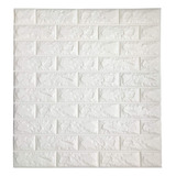Kit 10 Peças Placa 3d Tijolinho Branco Auto Adesiva 70x77cm