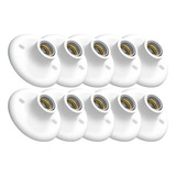 Kit 10 Peças Plafonier Plafon Soquete Porcelana E27 Até 100w