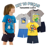 Kit 10 Peças Roupa Infantil Menino Masculino Verão Atacado