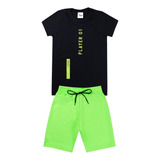 Kit 10 Peças Roupas Infantis Meninos 5 Camisetas 5 Shorts