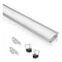 Kit 10 Perfil De Led Aluminio 2m Embutir Gesso + Presilhas 