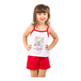 Kit 10 Pijamas Feminino Curto Infantil Blusinha Short Curto