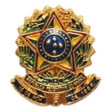Kit 10 Pim Bótom Brasão Da República Brasil Folheado A Ouro
