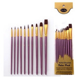 Kit 10 Pincéis Aquarela Pintura Tinta Óleo Guache Acrílica