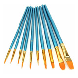 Kit 10 Pinceis Aquarela Pintura Tinta Óleo Guache Acrílica