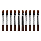 Kit 10 Pincéis P Unhas Alongamento Extensão Gel Fibra Nail