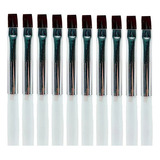 Kit 10 Pincéis Unha Gel Uv Led Acrigel Fibra Manicure