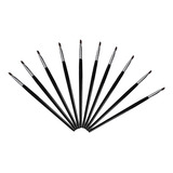 Kit 10 Pincel Profissional Unha Gel Uv Led Acrigel Fibra